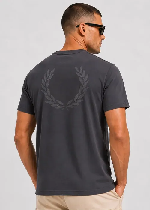 Fred Perry Back print laurel wreath t-shirt - anchor grey