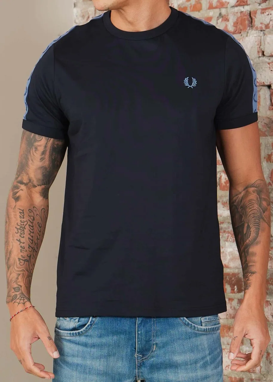 Ansicht 2 von Fred Perry Contrast tape ringer t-shirt - navy ace blue