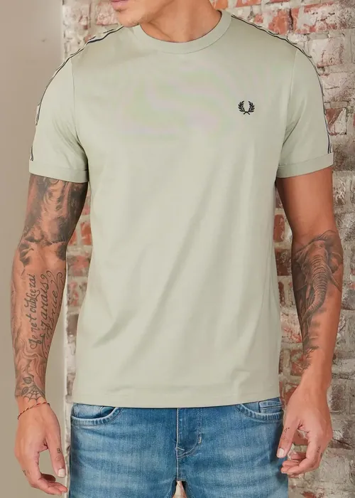 Fred Perry Contrast tape ringer t-shirt - seagrass navy