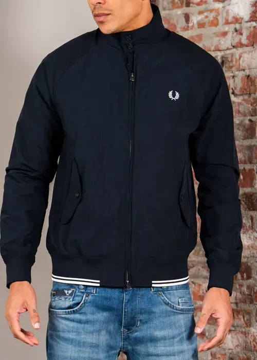 Fred Perry Crinkle harrington jacket - navy