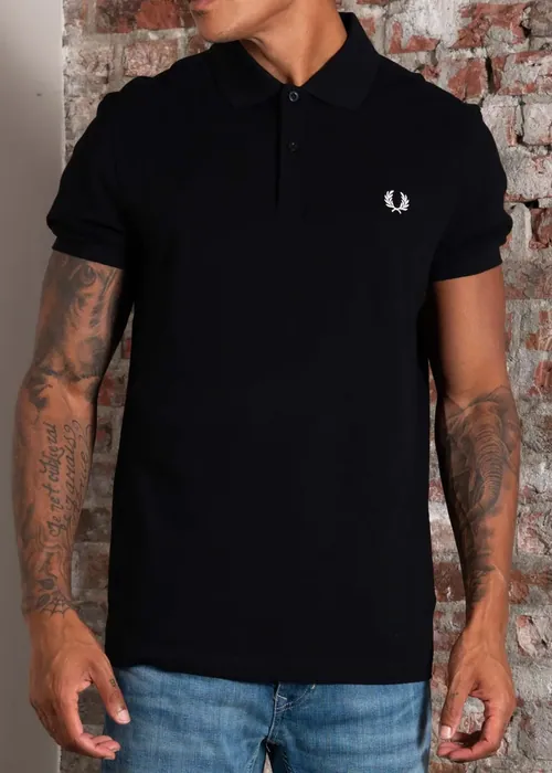 Fred Perry Plain Polo - black white