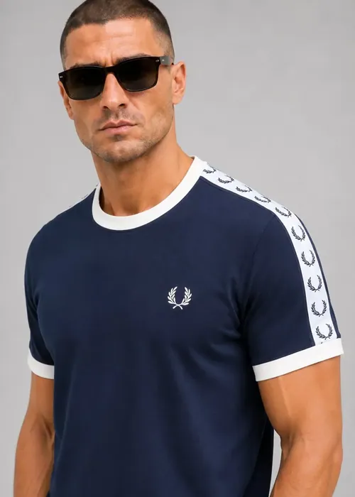 Fred Perry Taped ringer t-shirt - carbon blue