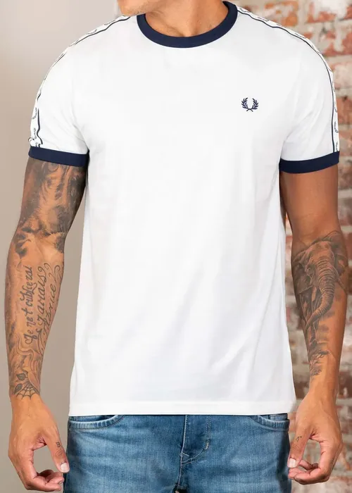 Fred Perry Taped ringer t-shirt - snow white