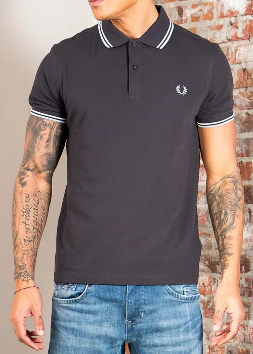 Fred Perry Twin Tipped Polo - anchor grey ecru ball boy blue