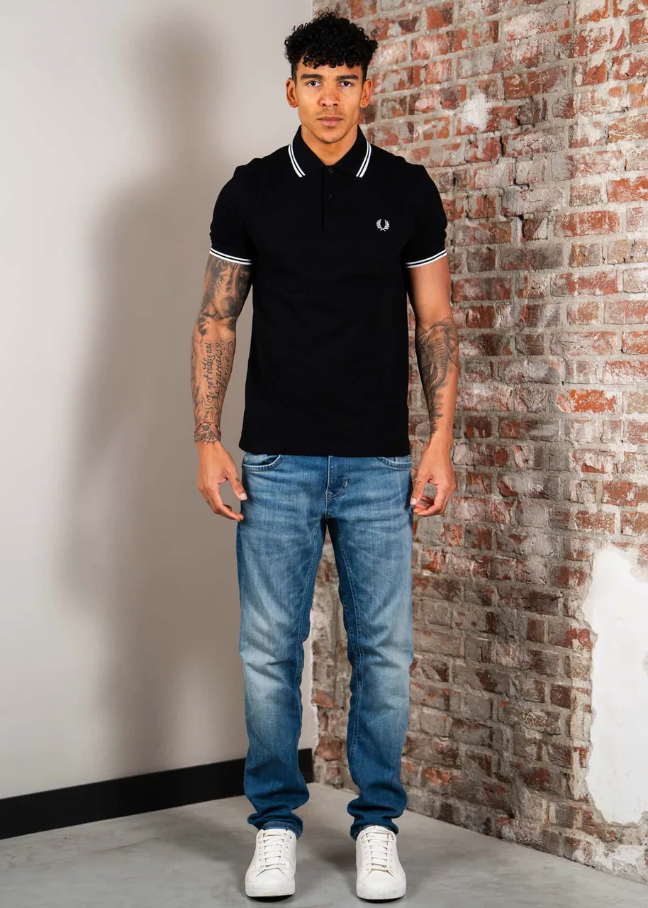 Ansicht 2 von Fred Perry Twin Tipped Polo - black white white