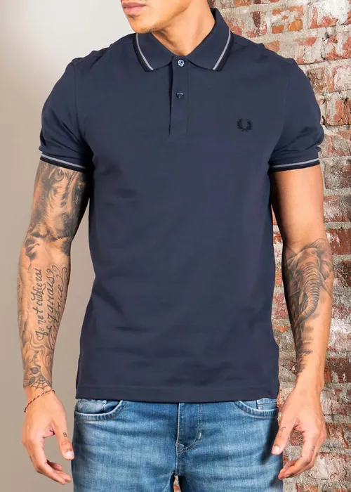 Fred Perry Twin Tipped Polo - dark airforce stockport blue black