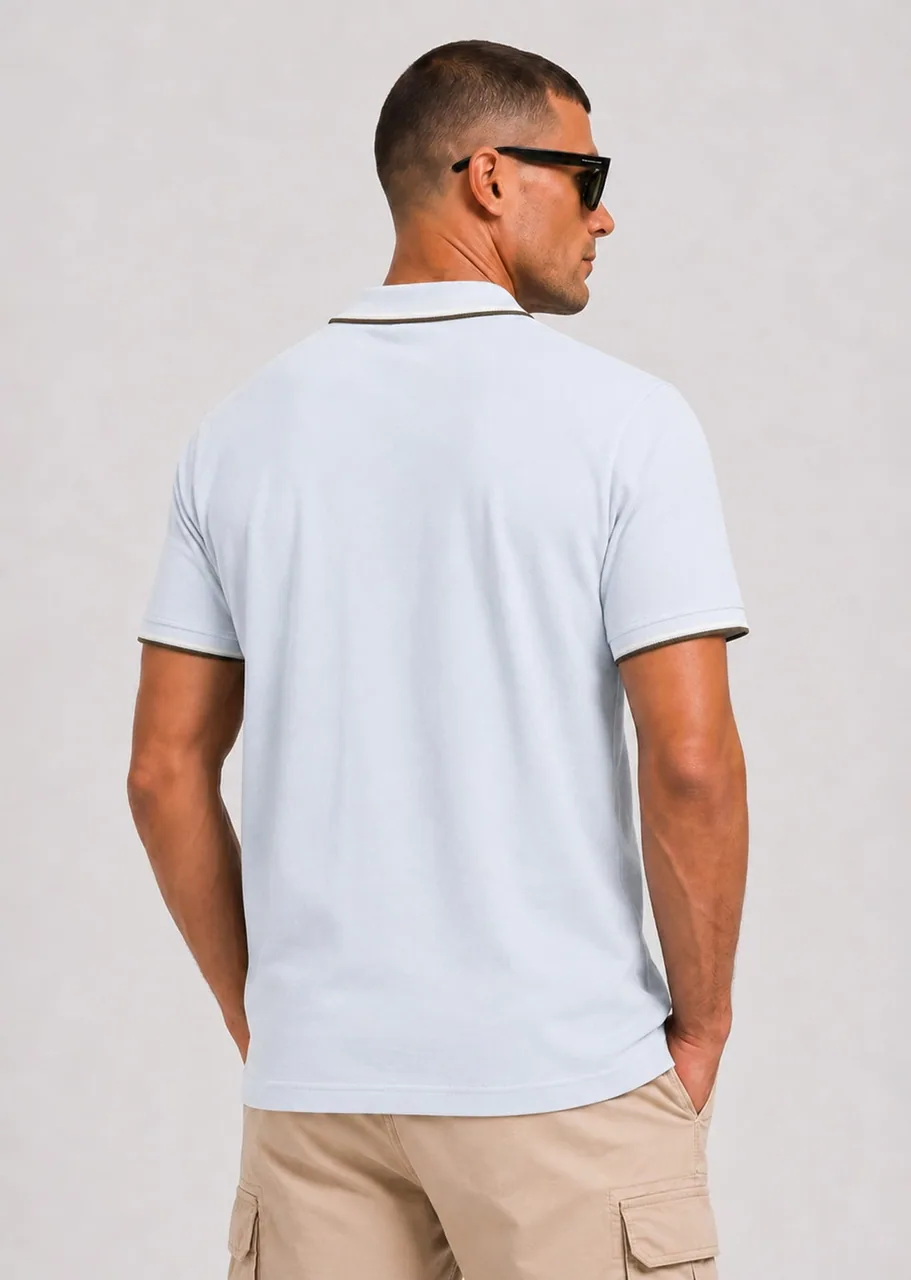 Ansicht 2 von Fred Perry Twin Tipped Polo - dusky blue ecru laurel wreath green