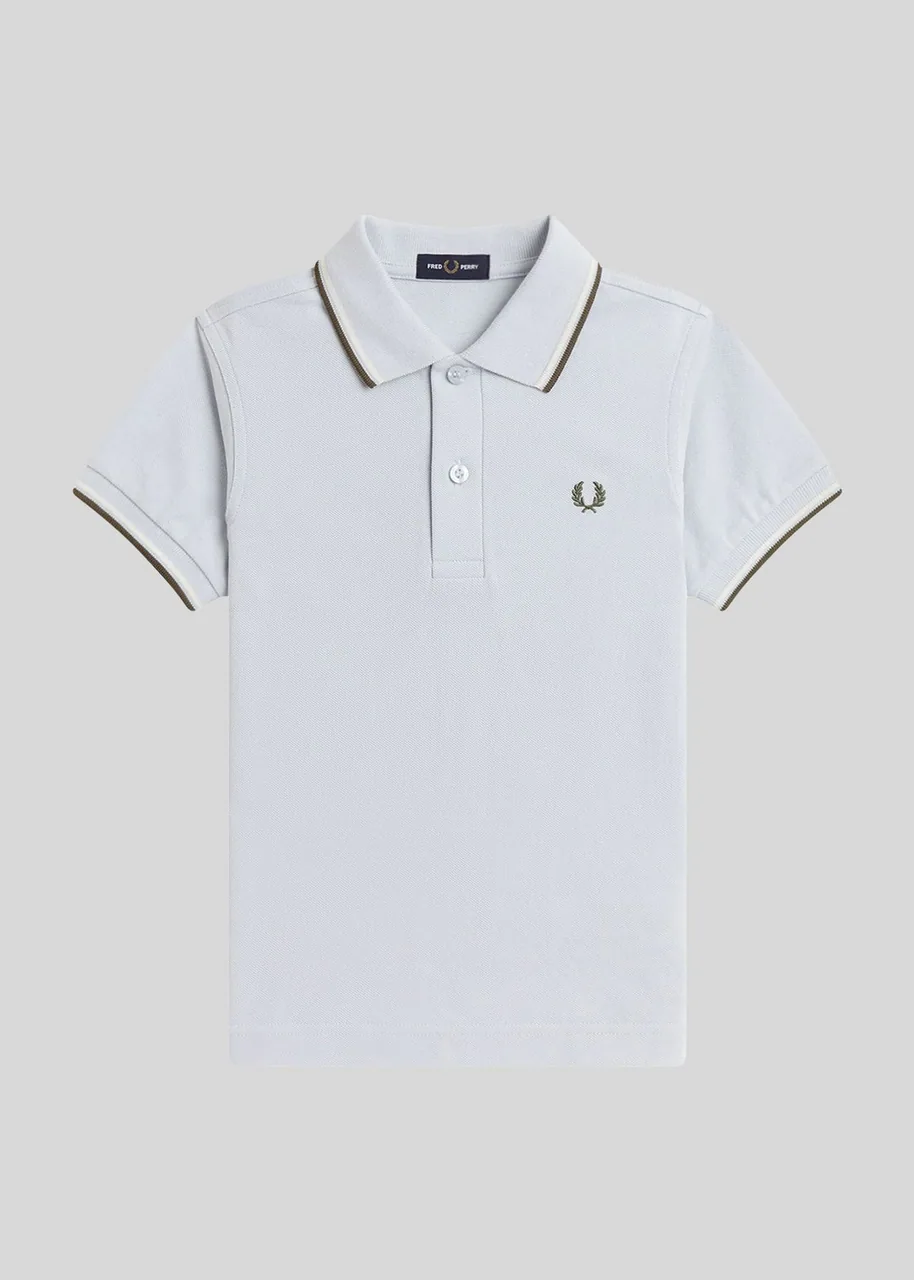 Ansicht 3 von Fred Perry Twin Tipped Polo - dusky blue ecru laurel wreath green