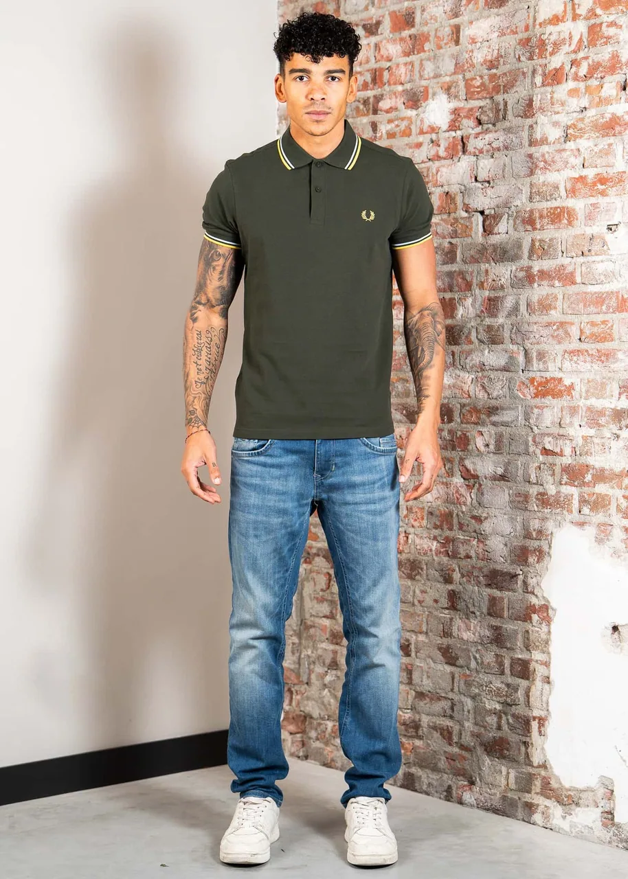 Ansicht 2 von Fred Perry Twin Tipped Polo - hunting green light ice lenom barley