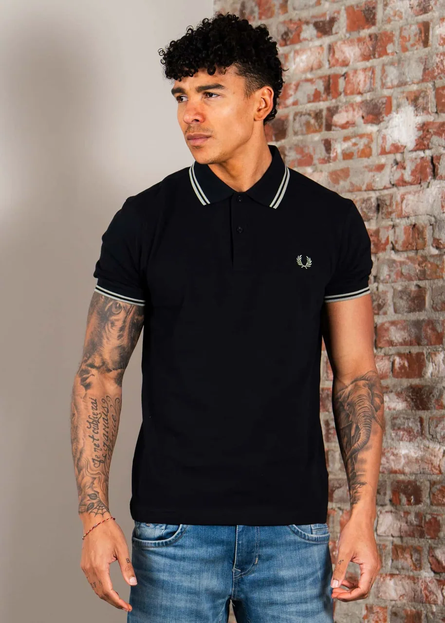 Ansicht 2 von Fred Perry Twin Tipped Polo - navy seagrass