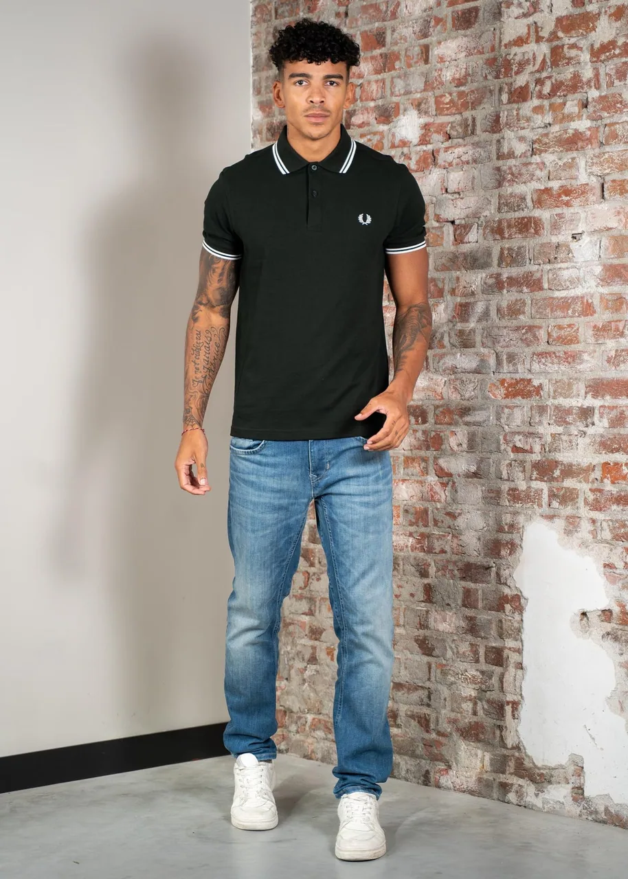 Ansicht 2 von Fred Perry Twin Tipped Polo - night green snow white snow white