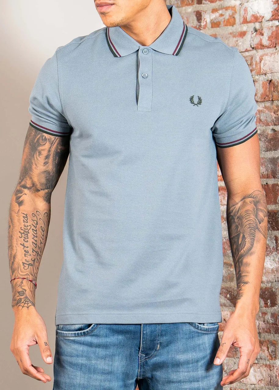Fred Perry Twin Tipped Polo - stockport blue oxblood grassroots