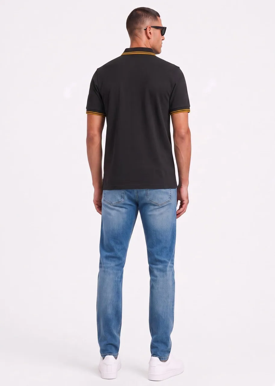 Ansicht 3 von Fred Perry Twin Tipped Polo - anchor grey golden
