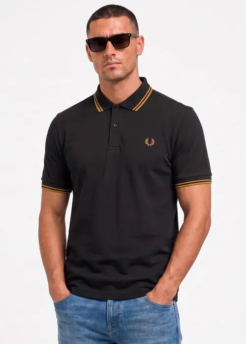Fred Perry Twin Tipped Polo - anchor grey golden
