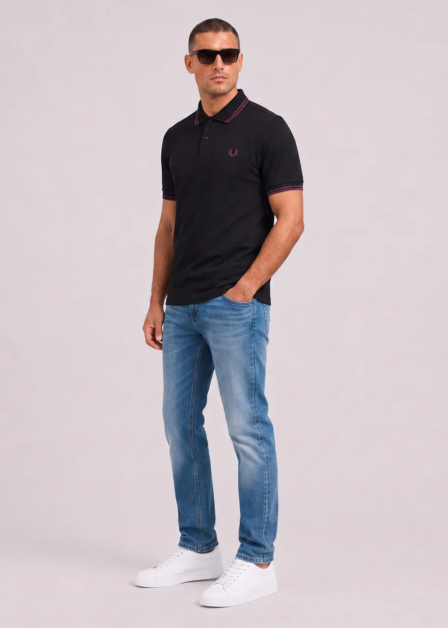Ansicht 3 von Fred Perry Twin Tipped Polo - black plum plum