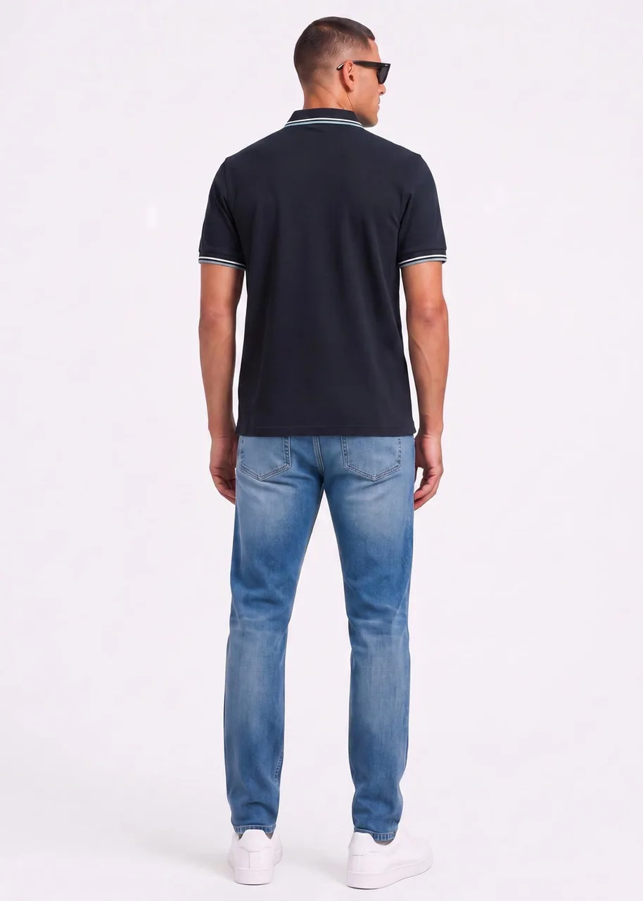 Ansicht 3 von Fred Perry Twin Tipped Polo - navy ecru silver blue