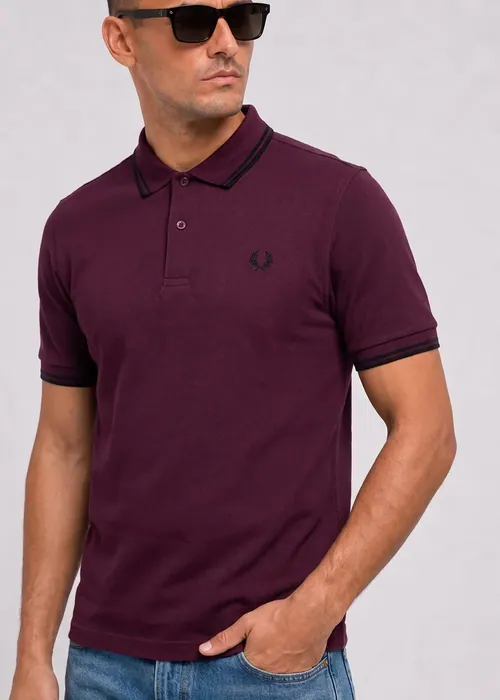 Fred Perry Twin Tipped Polo - plum black
