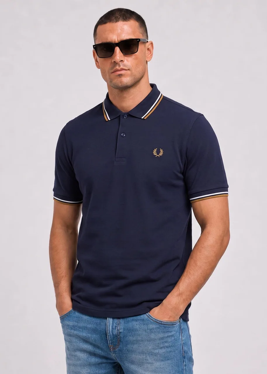 Ansicht 2 von Fred Perry Twin Tipped Polo - twilight navy snow white dark caramel