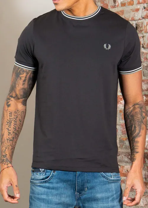 Fred Perry Twin tipped t-shirt - anchor grey ecru seagrass
